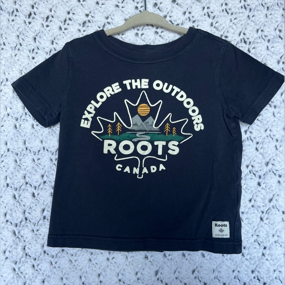 Roots Navy Blue Toddler Short Sleeve Tee